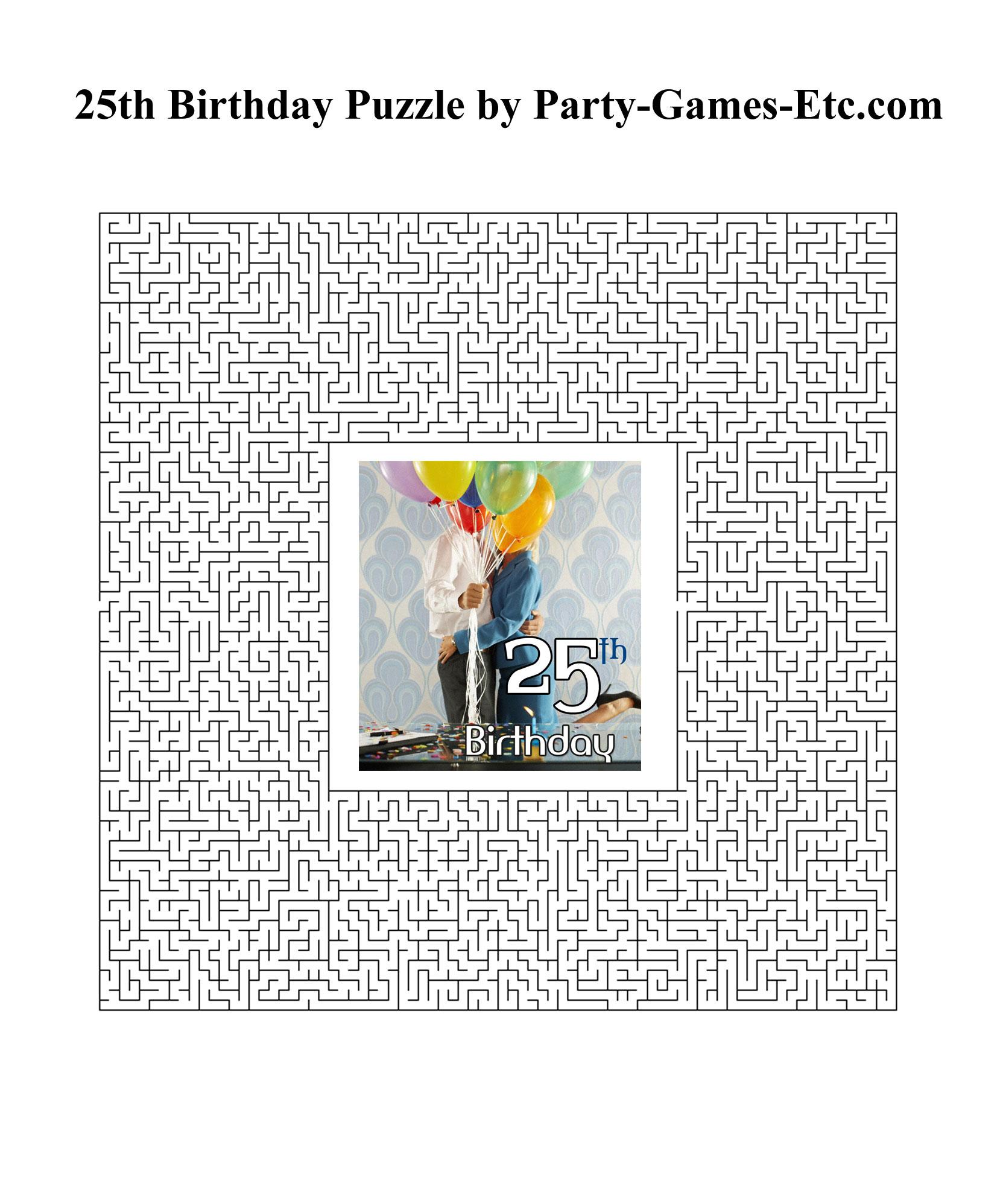 Free Printable 25th Birthday Party Game and Pen and Paper Activity