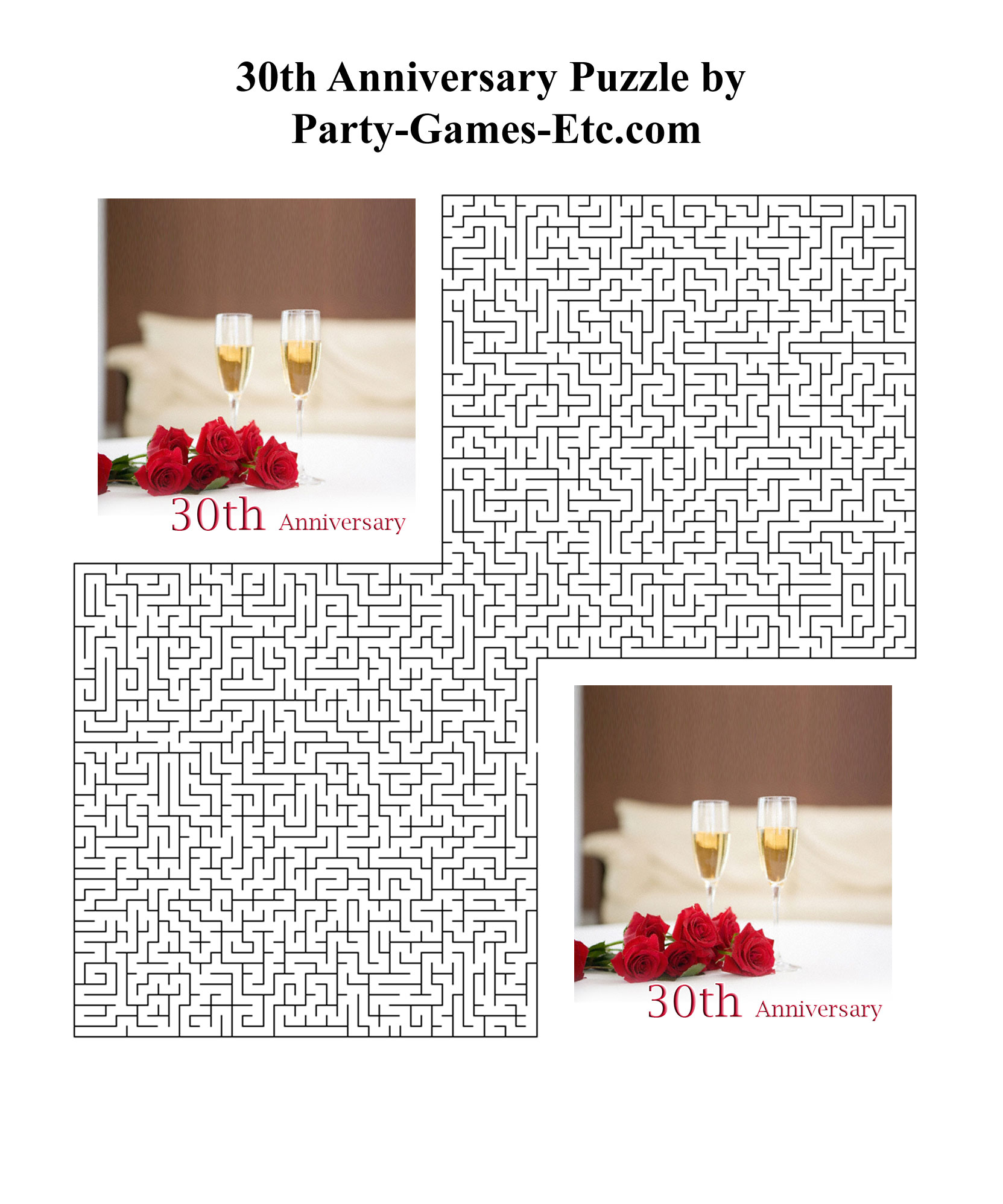 Free Printable 30th Anniversary Party Game and Pen and Paper Activity