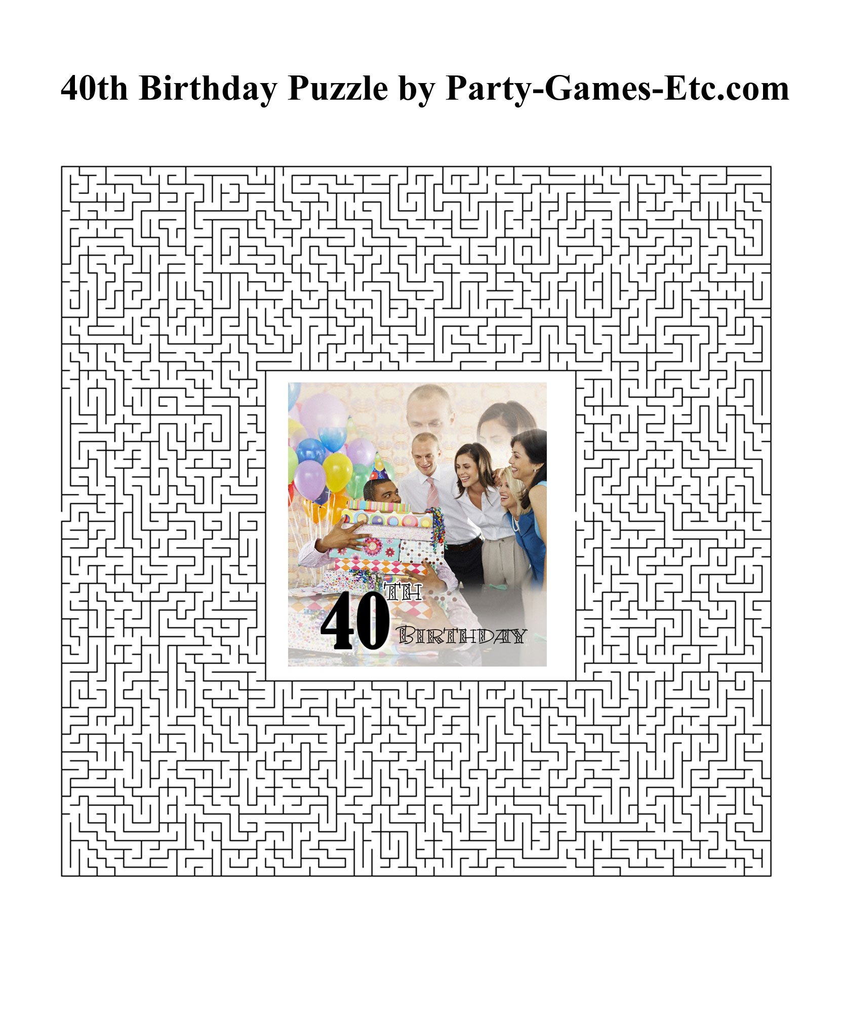Free Printable 40th Birthday Party Game and Pen and Paper Activity