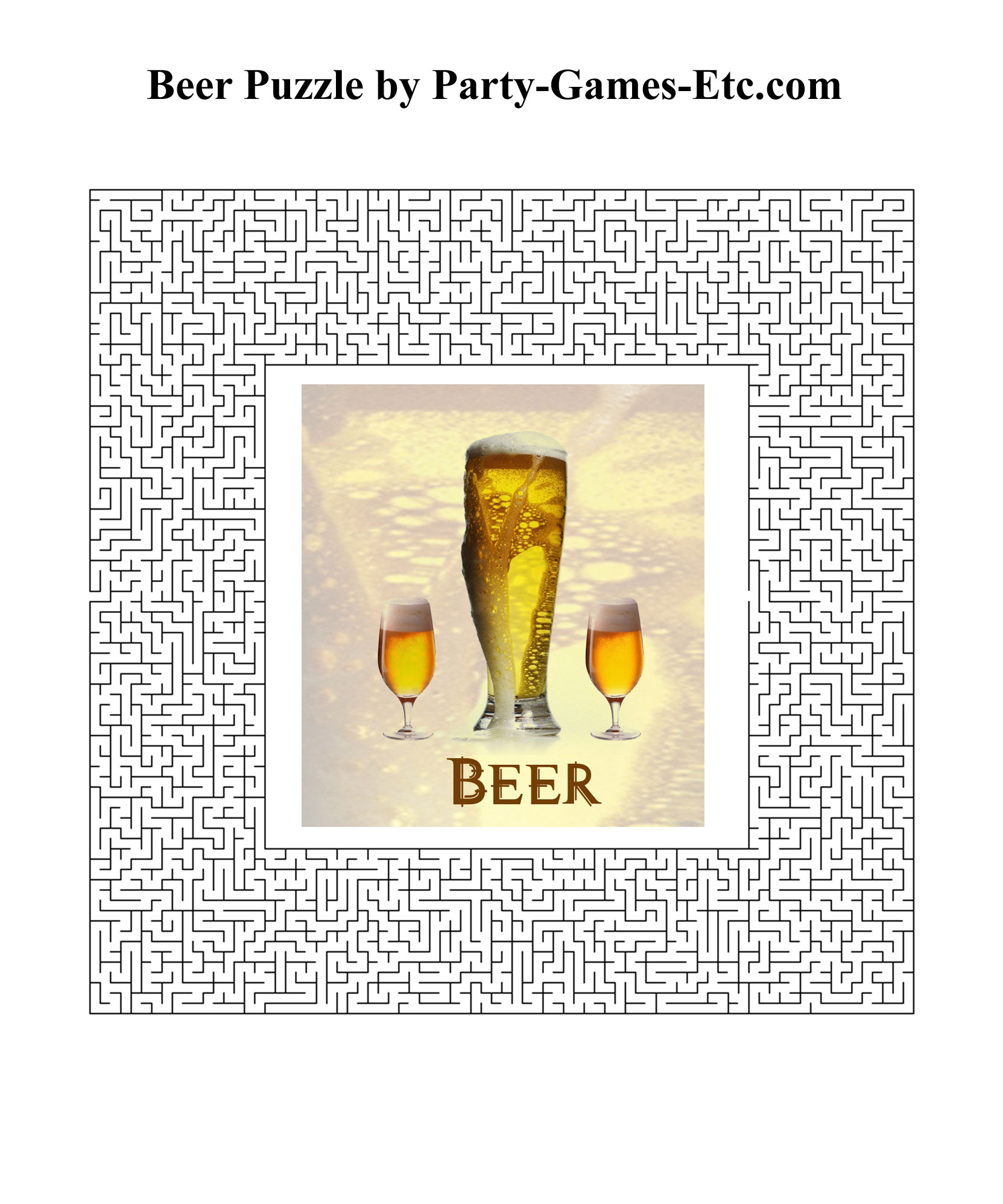 Free Printable Beer Party Game and Pen and Paper Activity