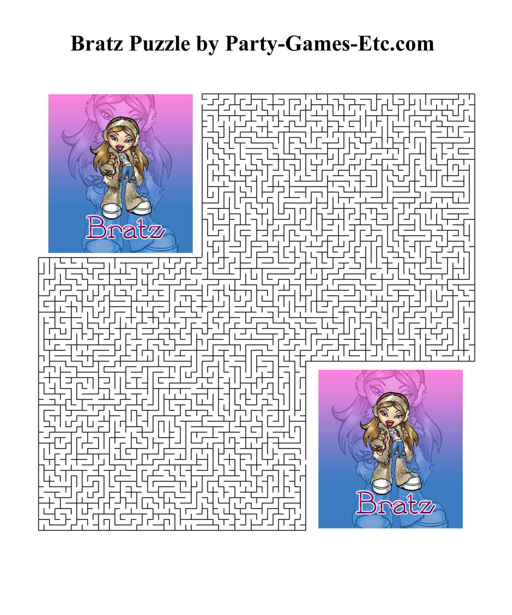 Free Printable Bratz Party Game and Pen and Paper Activity