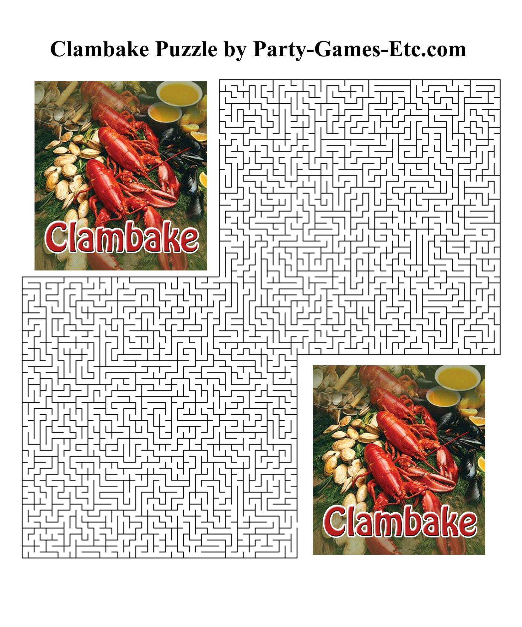 Free Printable Clambake Party Game and Pen and Paper Activity