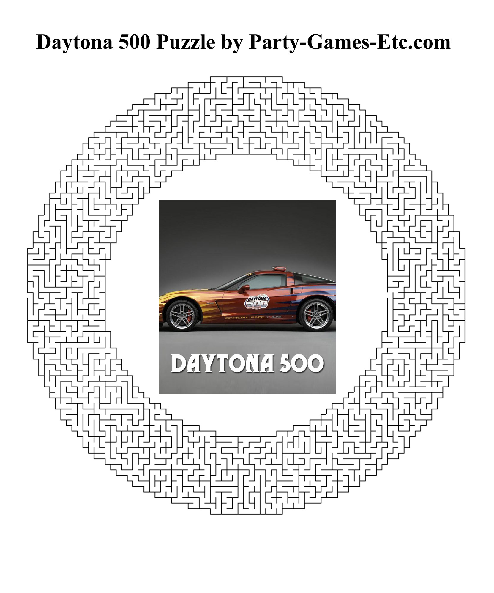 Free Printable Daytona 500 Party Game and Pen and Paper Activity