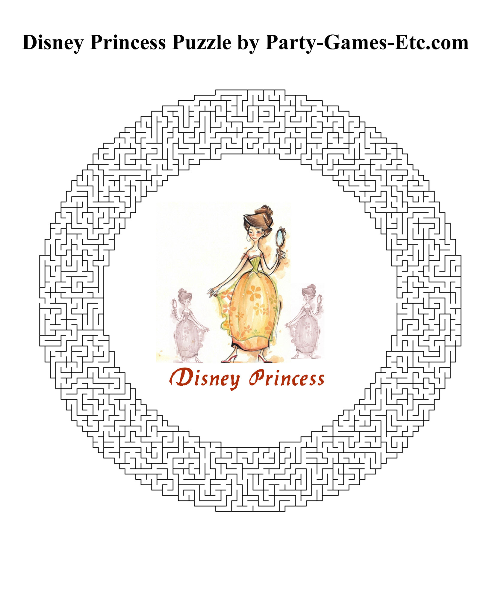 Free Printable Disney Princess Party Game and Pen and Paper Activity