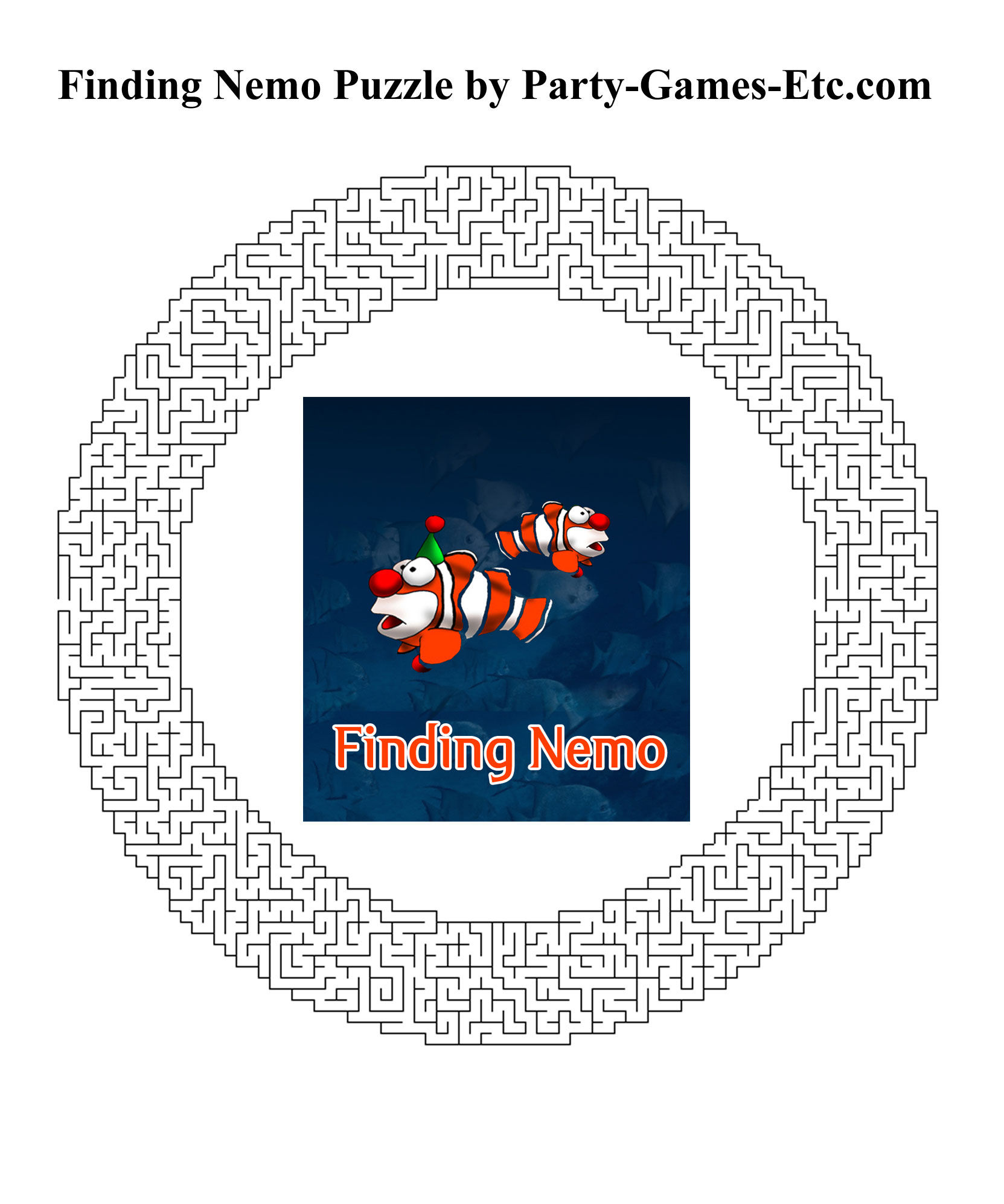 Free Printable Finding Nemo Party Game and Pen and Paper Activity