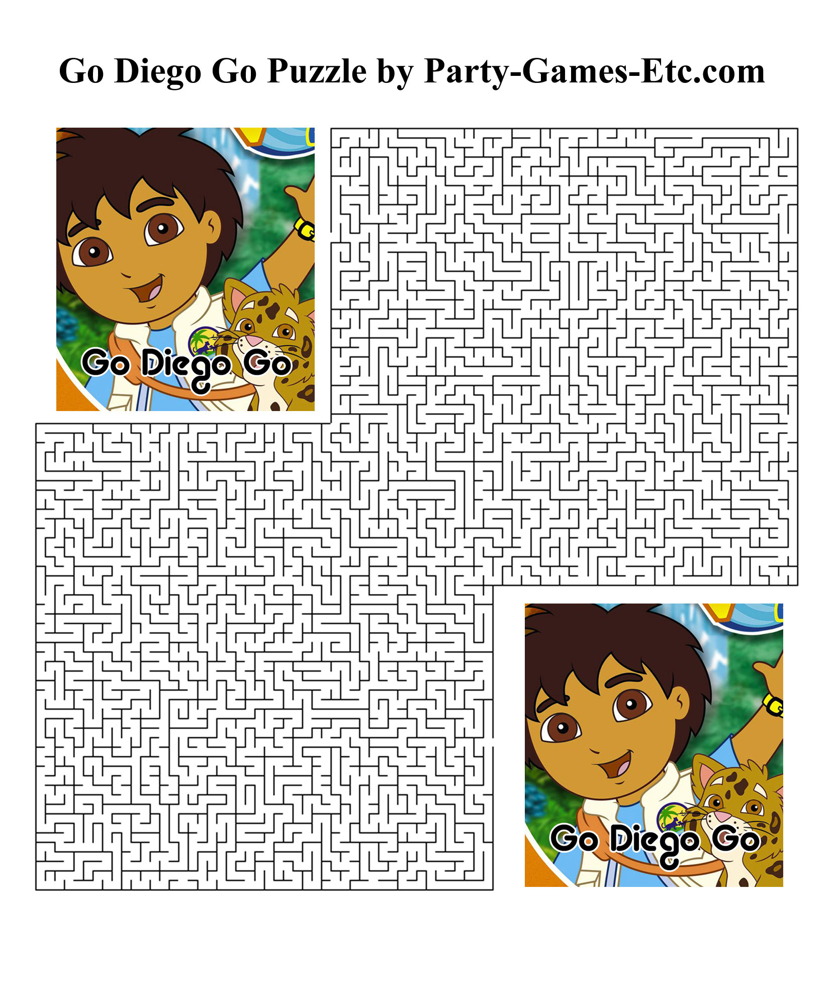 Free Printable Go Diego Go Party Game and Pen and Paper Activity