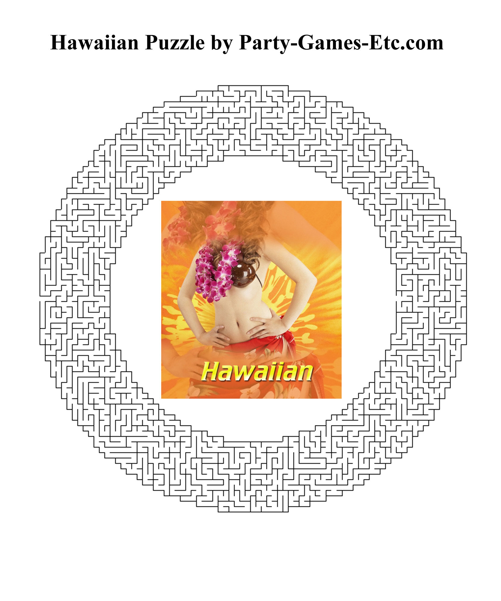 Free Printable Hawaiian Party Game and Pen and Paper Activity