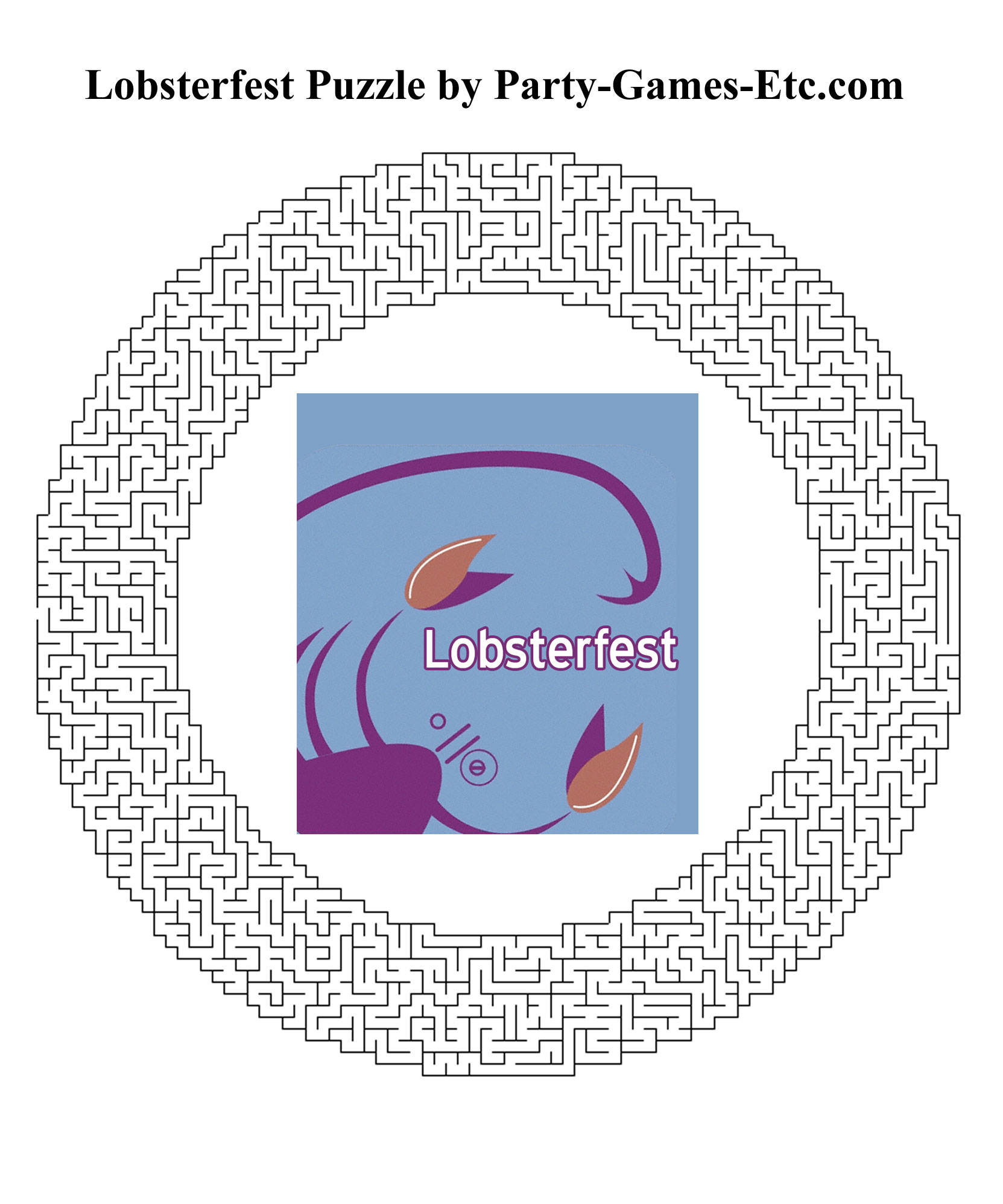 Free Printable Lobsterfest Party Game and Pen and Paper Activity
