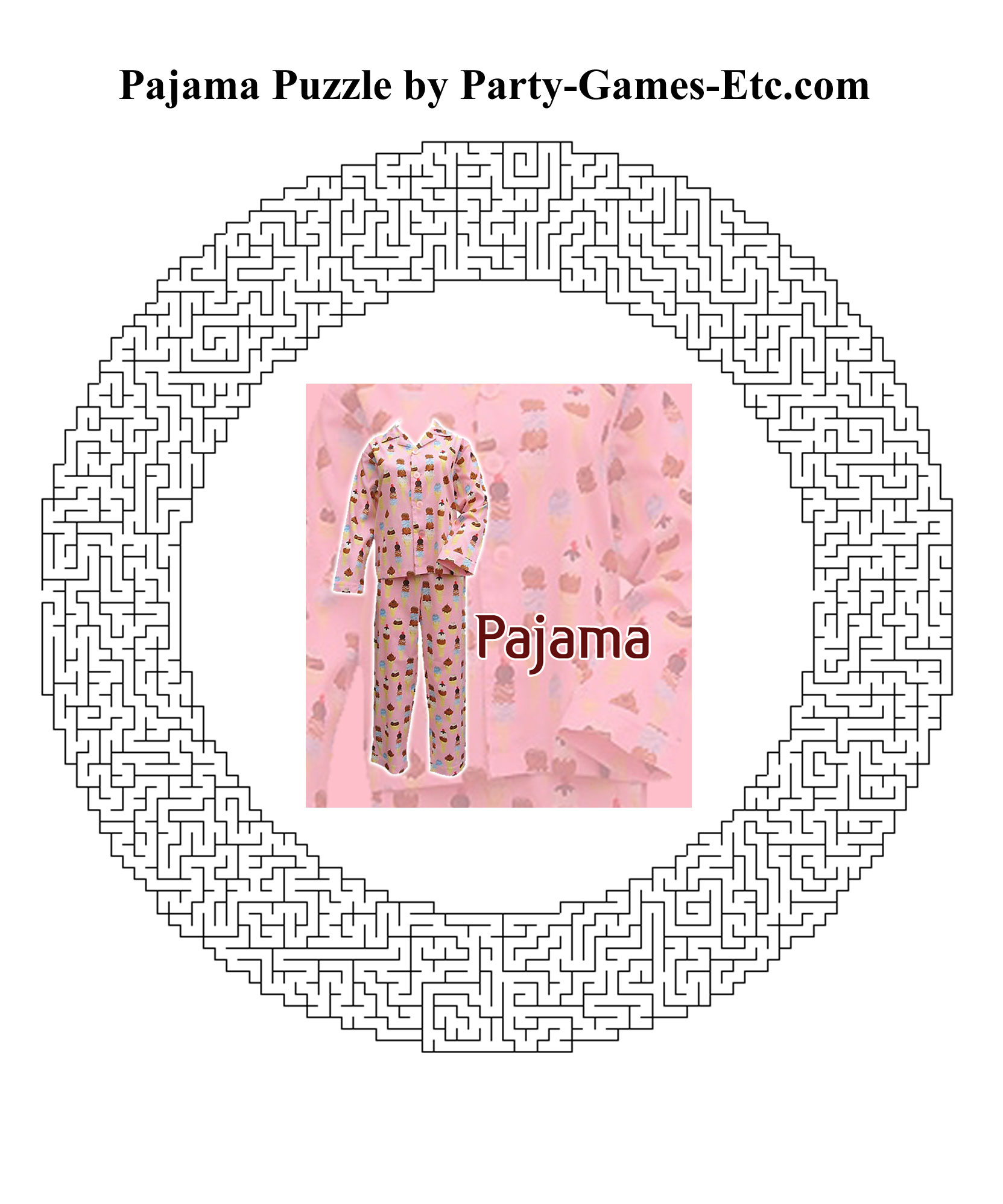 Free Printable Pajama Party Game and Pen and Paper Activity