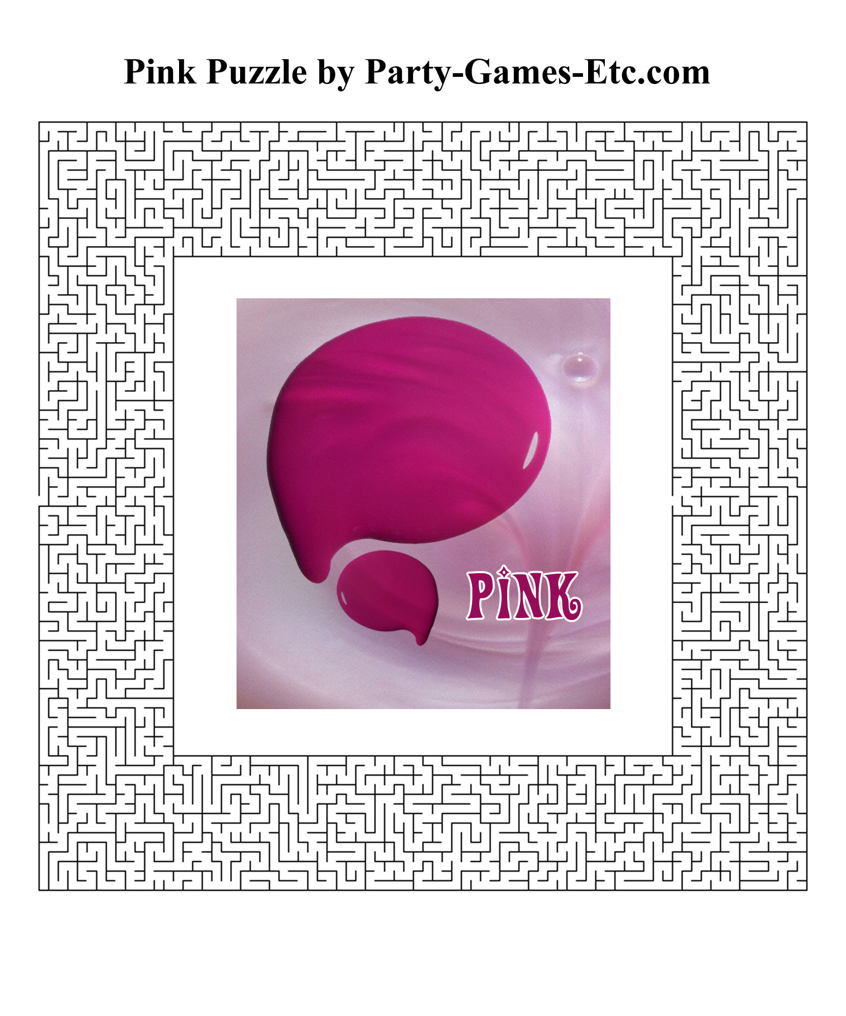 Free Printable Pink Party Game and Pen and Paper Activity