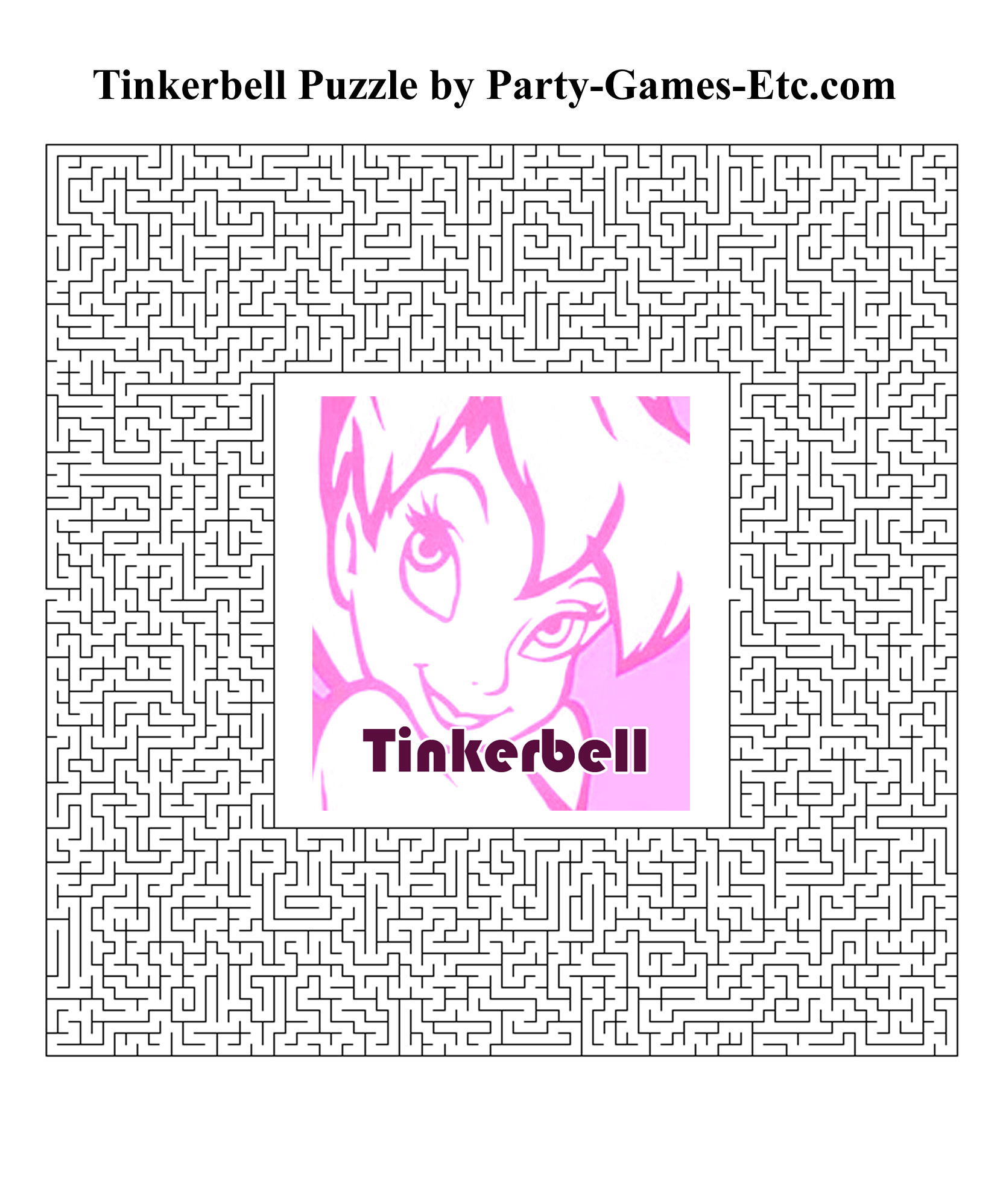 Free Printable Tinkerbell Party Game and Pen and Paper Activity
