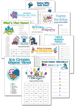 21st Birthday Birthday Party Games to Print