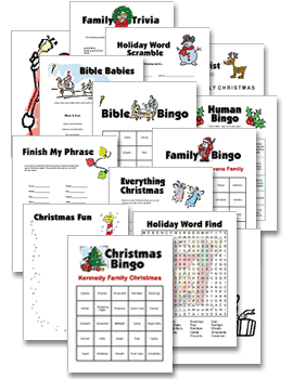 Printable Christmas Party Games and Free Christmas Holiday Activities